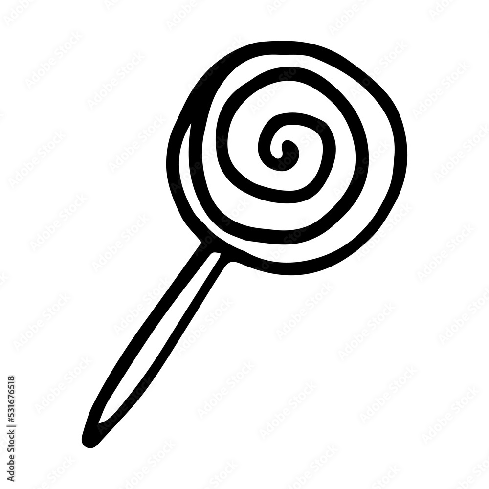 Spiral lollipop doodle style vector illustration isolated on white Spiral lollipop doodle style vector illustration isolated on white