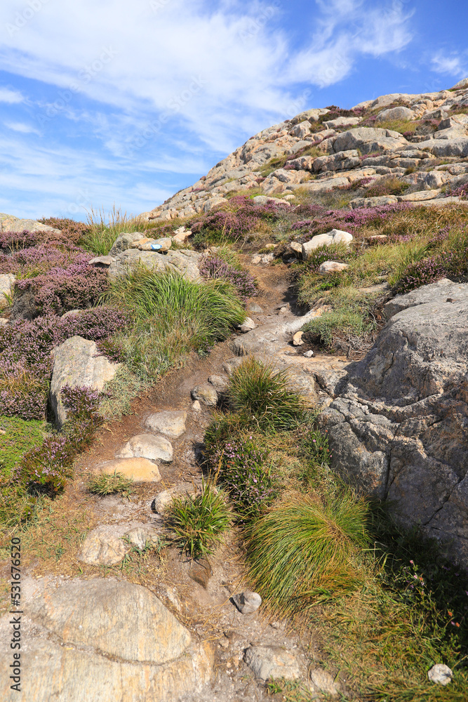 Naklejka premium Circular trail along the Lindesnes lighthouse, southern Norway