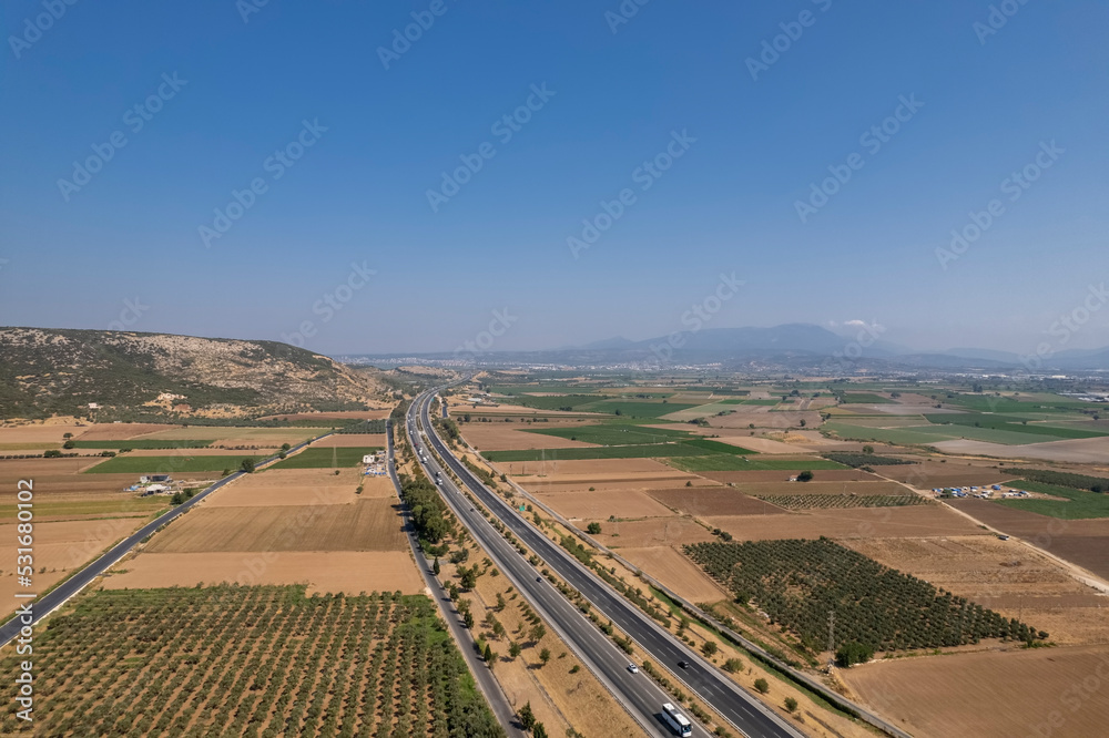 ( Izmir - Aydın - Turkey ) Highway road drone photos .