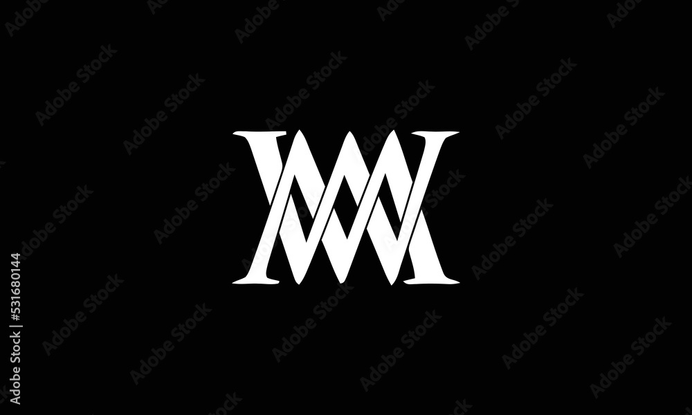 Minimal Innovative Initial WM logo and MW logo. Letter WM MW creative