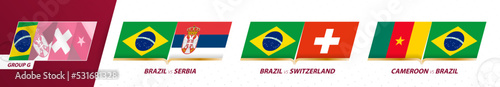 Brazil football team games in group G of International football tournament 2022. photo