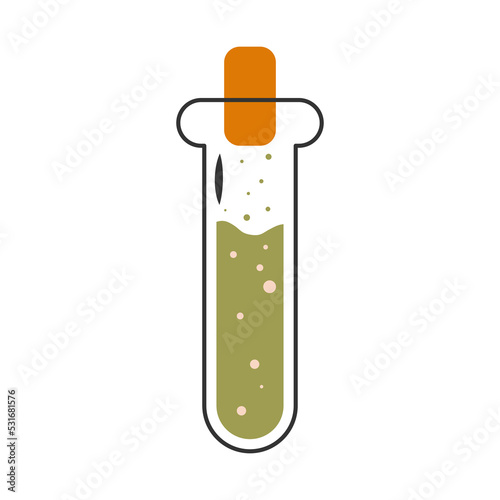 Test tube with magic potion simple illustration on Halloween