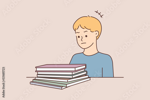 Unhappy child unmotivated about studying 