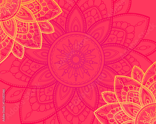 Bohemian mandala background with copy space