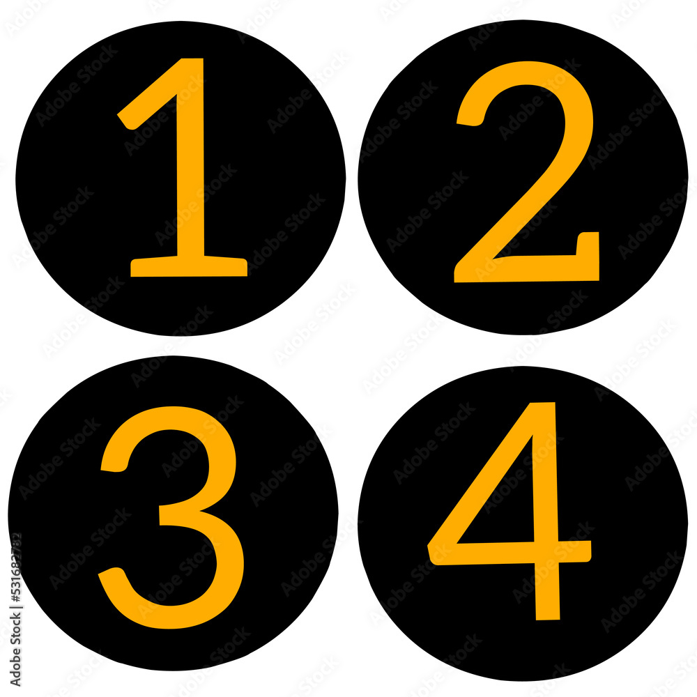 set of number icon design, counting number icon vector