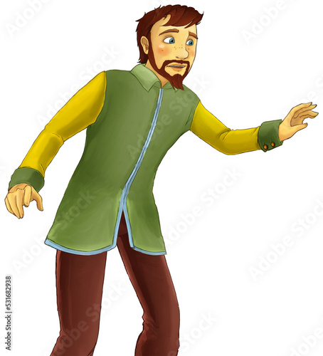 cartoon scene with prince nobleman isolated illustration for children 
