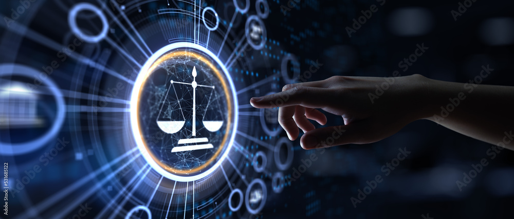 Law concept lawyer cyber digital compliance business technology concept.  Stock Photo | Adobe Stock