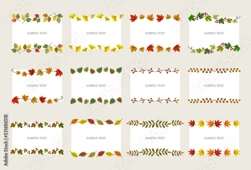 秋の葉 装飾フレーム / vector eps	