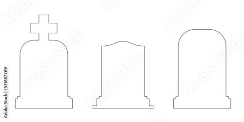 Gravestone simple line contour