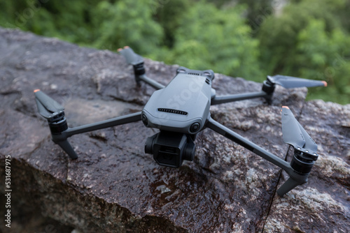 Drone ready for flying in the nature