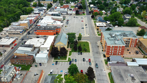 Aerial of Aylmer, Ontario, Canada on a fine day