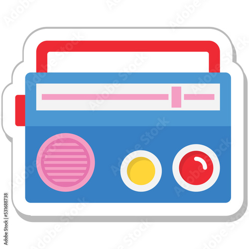 Boombox Colored Vector Icon 