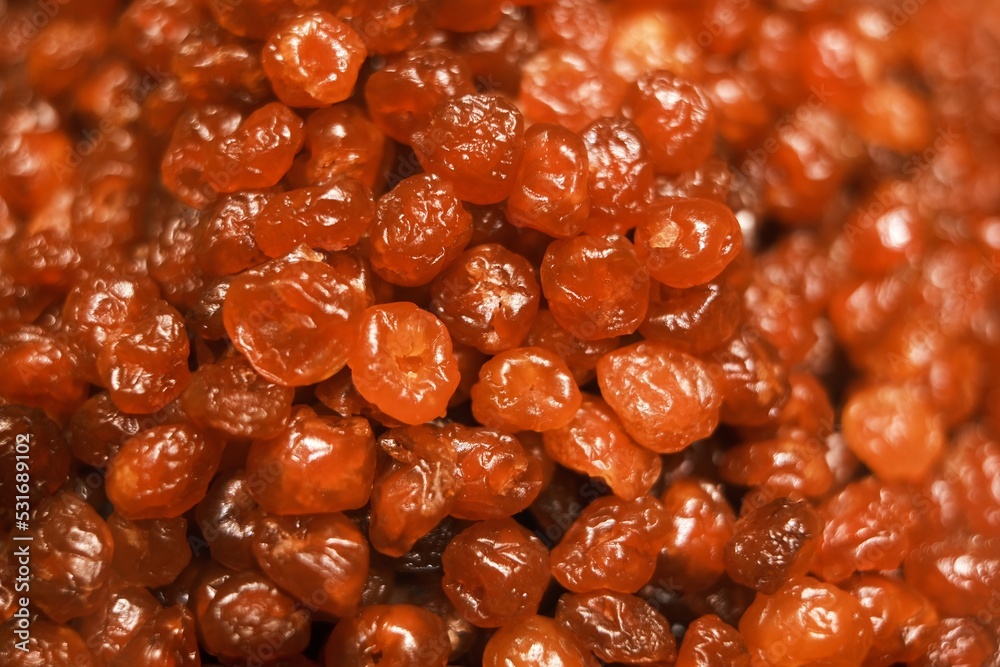 close up of a bowl of dried cranberries