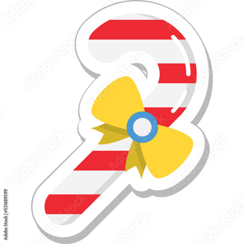 Candy Cane Colored Vector Icon