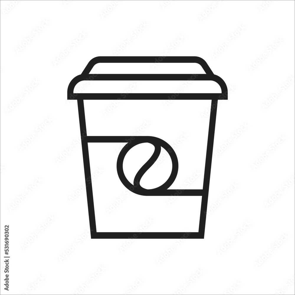 coffee paper cup icon minimalist design art coffee paper cup icon minimalist design art