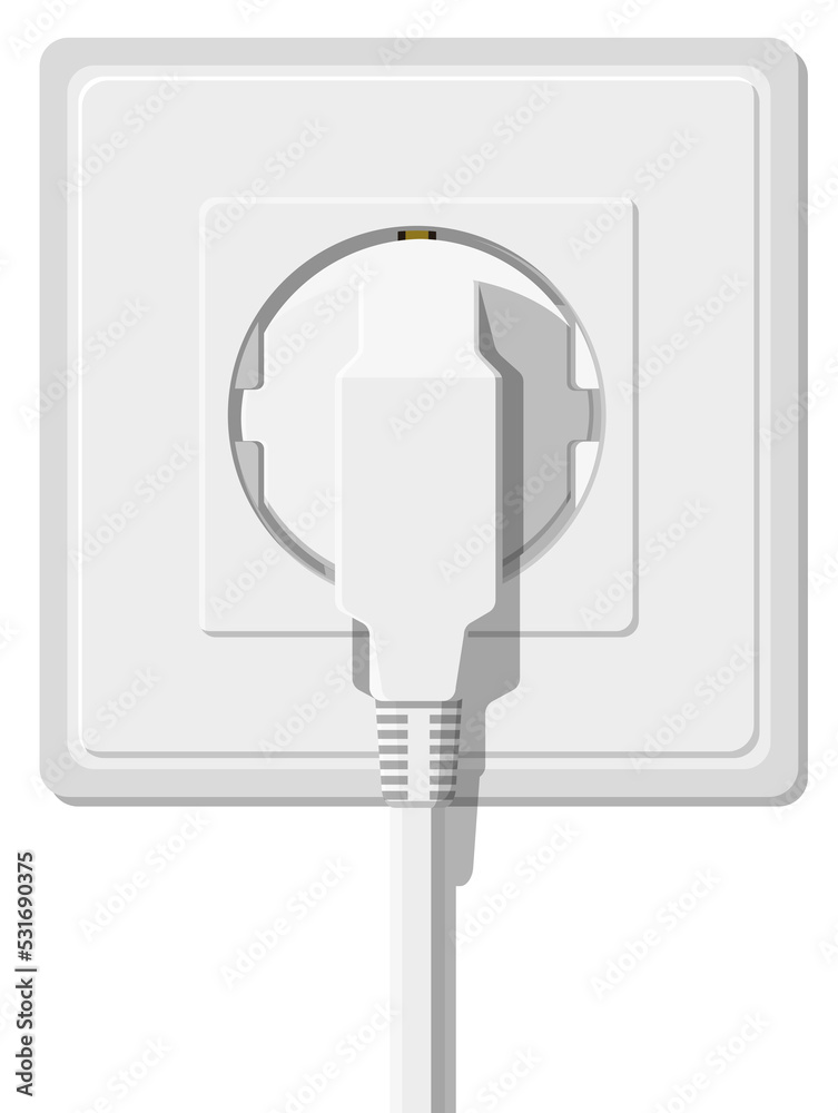 Electrical outlet and hand with plug. Electrical outlet and hand with plug.