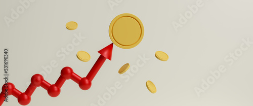 Growing inflation concept, FED, Federal Reserve try to tame inflation down by interest rate hike, economic risk or investment bubble concept, the financial crisis about inflation. 3d rendering photo