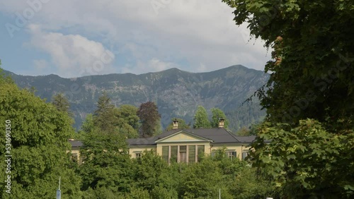 historical imperial villa with Jainzen mountain in Bad Ischl, Upper Austria photo