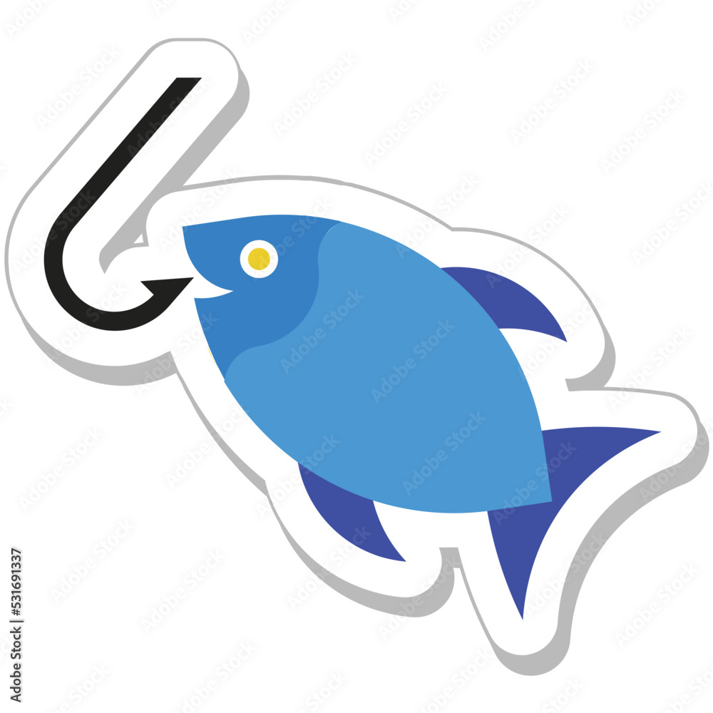 Fototapeta premium Fishing Colored Vector Icon