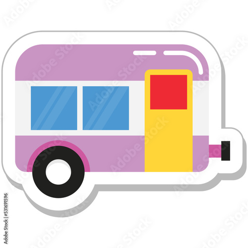 Caravan Colored Vector Icon