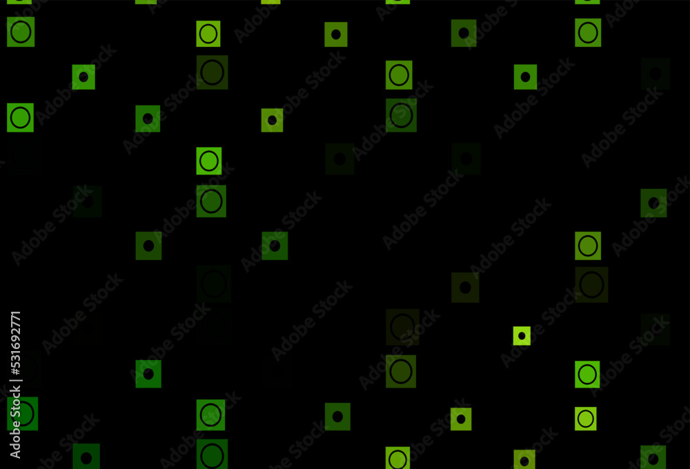 Dark Green vector template with circles, rectangles. Dark Green vector template with circles, rectangles.