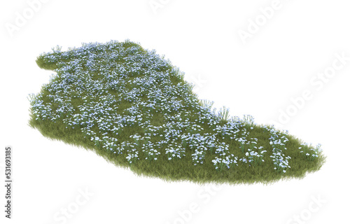 Murais de parede Grass on transparent background. 3d rendering - illustration