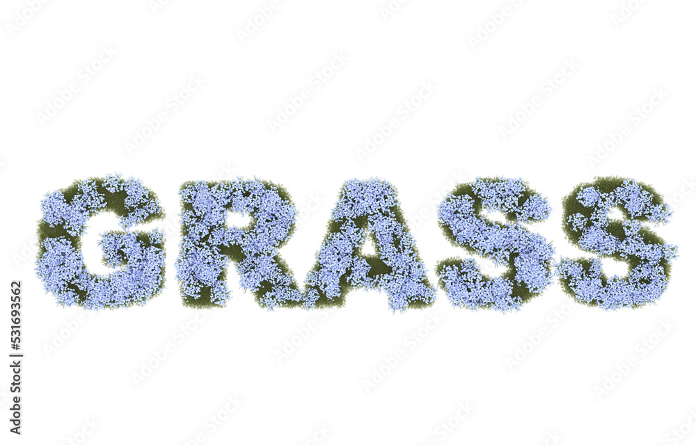 Grass on transparent background. 3d rendering - illustration Grass on transparent background. 3d rendering - illustration