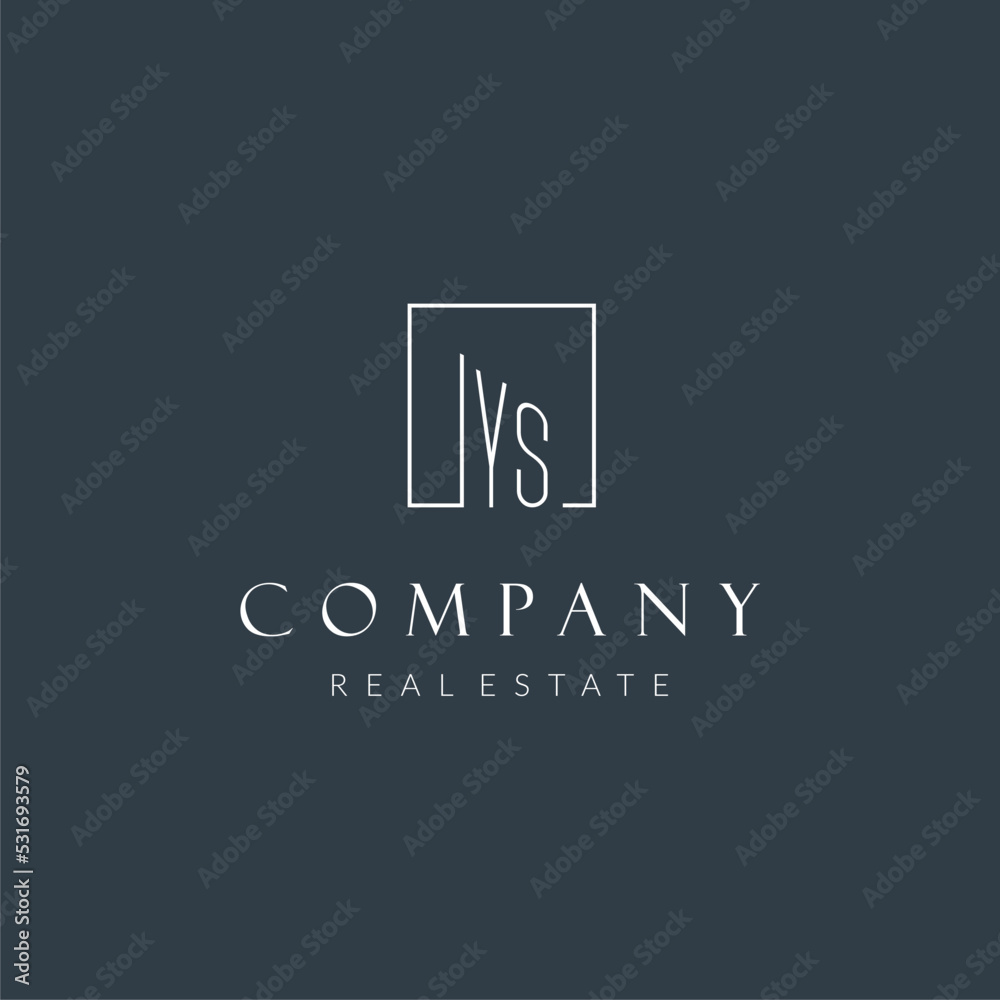 Initial letter YS logo for real estate company with square line style