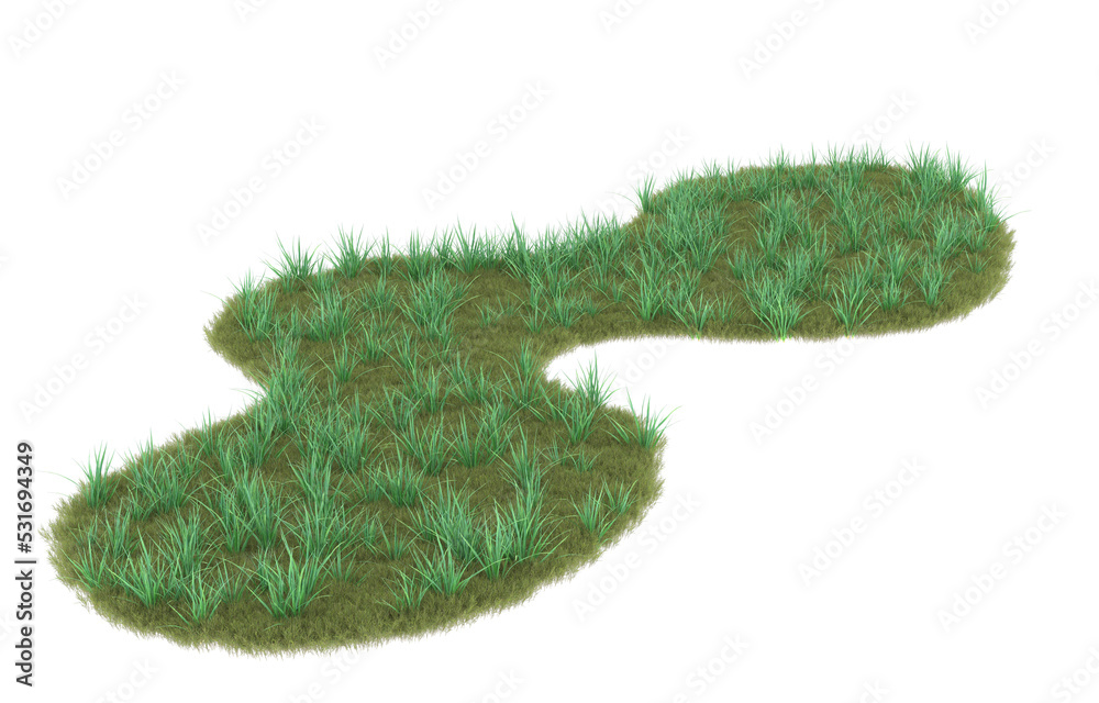 Fototapeta premium Grass on transparent background. 3d rendering - illustration