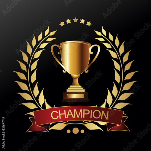 Trophy and awards laurel wreath golden collection  
