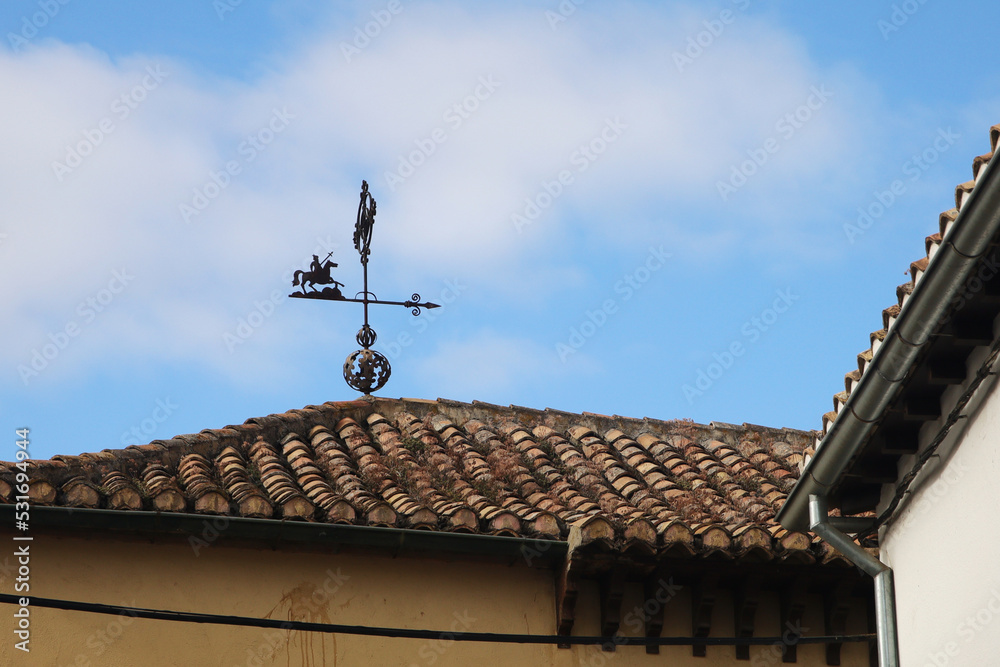 Tiled roofs in old district in Genoa Granarolo, Italy Tiled roofs in old district in Genoa Granarolo, Italy