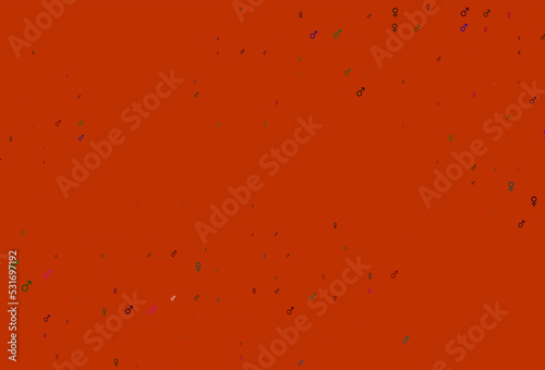 Light multicolor, rainbow vector pattern with gender elements.