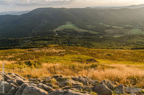 Fototapeta Naklejka Na Ścianę i Meble -  Bieszczady panorama z połoniny Caryńskiej 