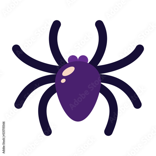 Simple illustration of a spider on a white background © plaksik13