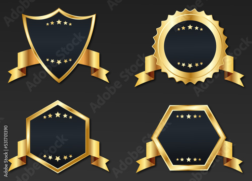 Golden luxury badge labels collection