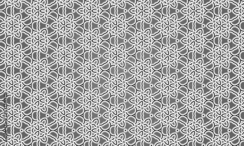Seamless repeat geometric flower line design illustration