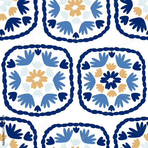 Granny square. Seamless pattern crochet