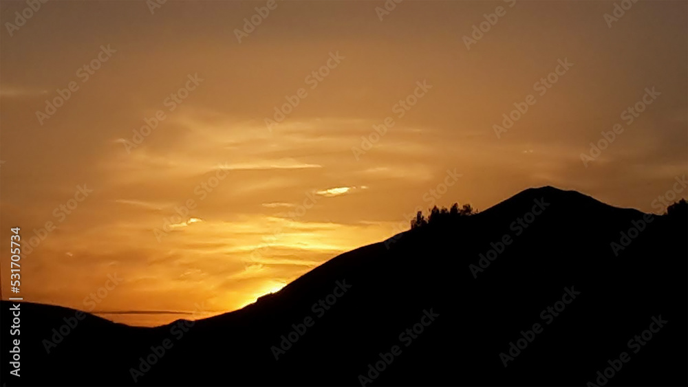 sunset over the mountains sunset over the mountains