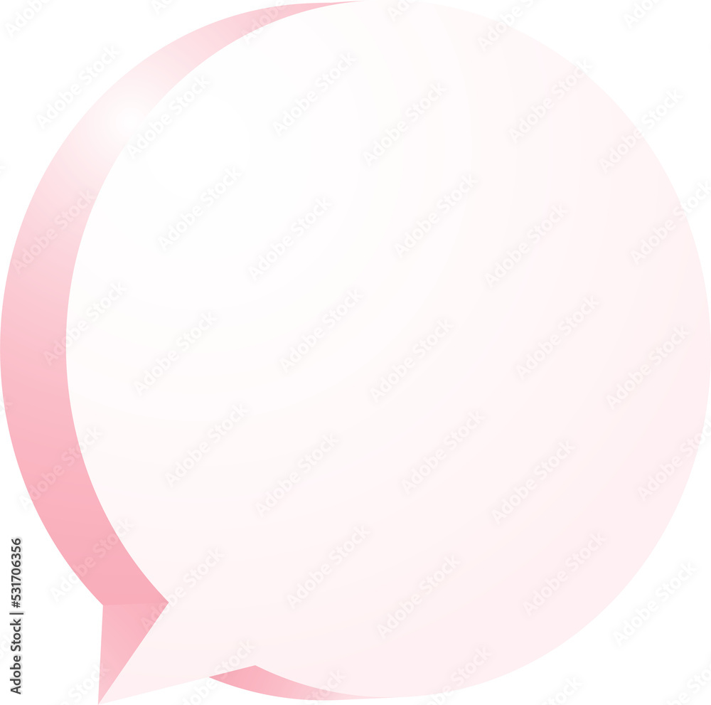 pink speech bubble 3d