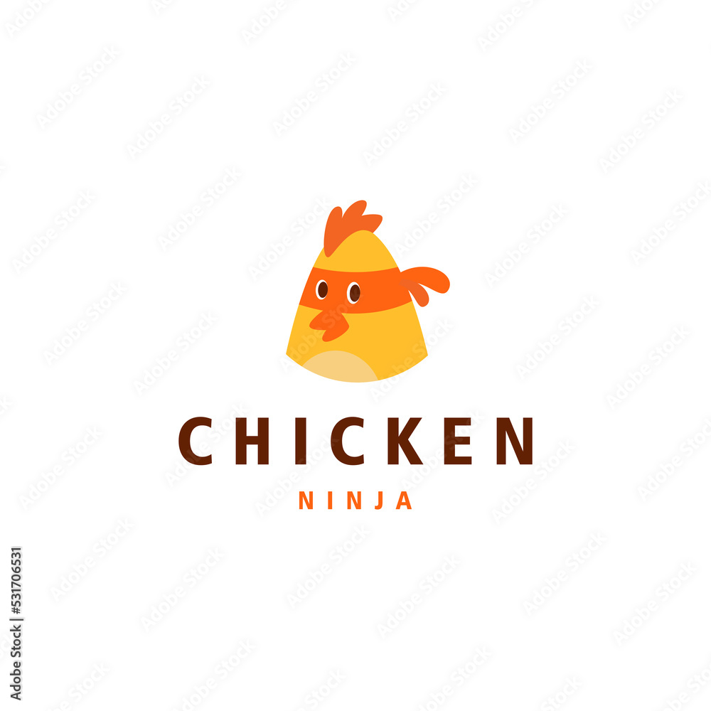fried chicken food premium logo mascot ninja fried chicken food premium logo mascot ninja