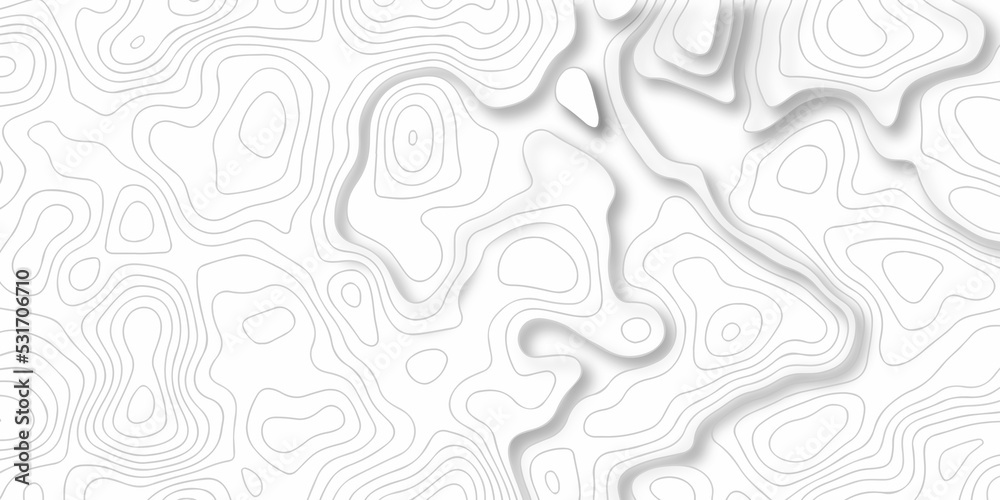 White paper texture abstract pattern with lines topographic map background. Line topography map contour background, geographic grid. Abstract vector illustration.	
