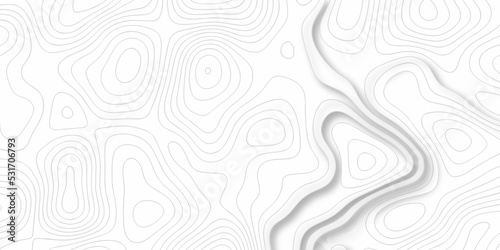 White paper texture abstract pattern with lines topographic map background. Line topography map contour background, geographic grid. Abstract vector illustration. 