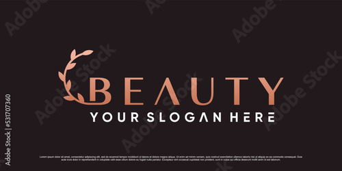 Beauty logo design template for business icon with creative element and simple concept