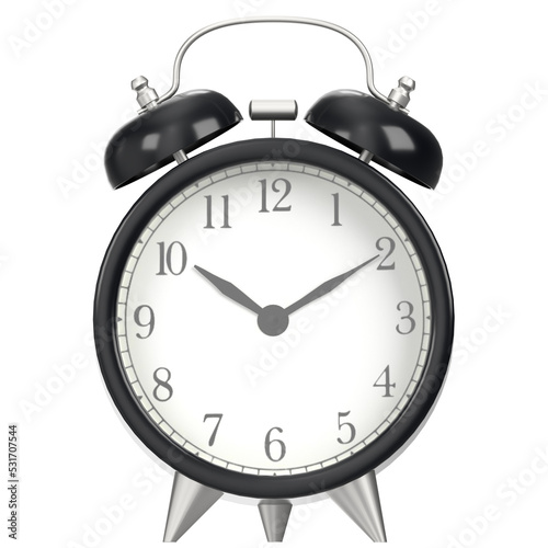 3D rendering illustration of an alarm clock