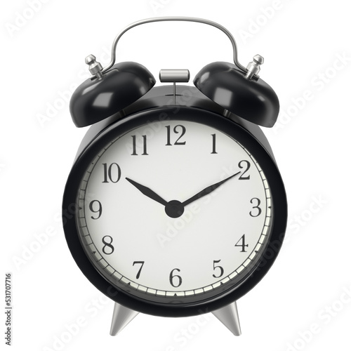 3D rendering illustration of an alarm clock