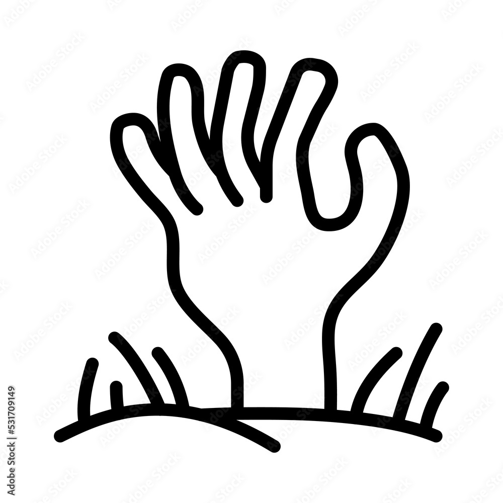 Obraz premium Halloween flat line icon. Horror symbols. Outline sign for mobile concept and web design, store