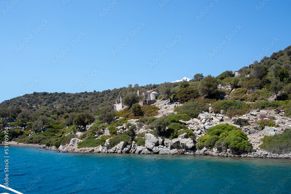 Building Ruins on an Turkish Island ruined by Earthquake.