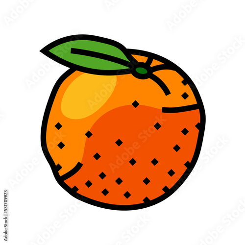 orange leaf color icon vector. orange leaf sign. isolated symbol illustration