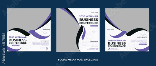 Business conference meeting social media post banner design template	