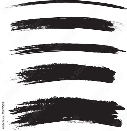 Black brush stroke set isolated on background. Collection of trendy brush stroke vector for black ink paint  grunge backdrop  dirt banner  watercolor design and dirty texture. Brush stroke vector